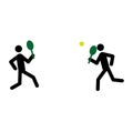 two stick men playing sports tennis